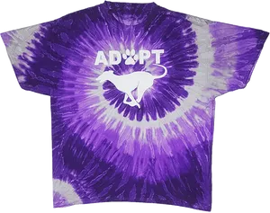 Purple Tie Dye Adopt T Shirt PNG Image