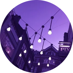 Purple Urban Lights Circle PNG Image