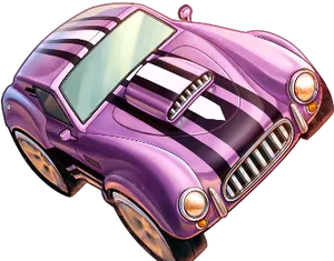 Purple Vintage Sports Car Illustration PNG Image