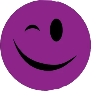 Purple Winking Face Emoji PNG Image