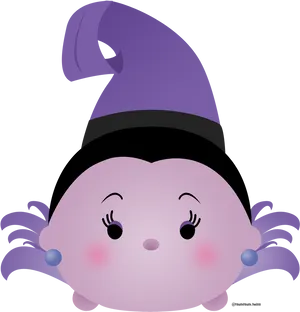 Purple Witch Tsum Tsum Character PNG Image