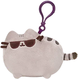 Pusheen Keychainwith Sunglasses PNG Image