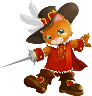 Puss In Boots Character Illustration PNG Image