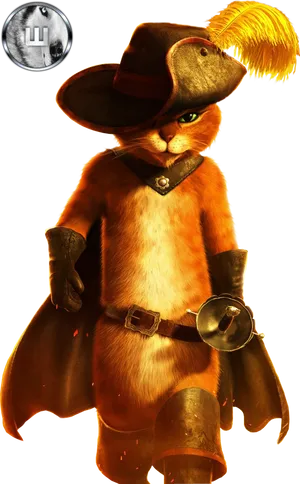 Puss In Boots Character Pose PNG Image