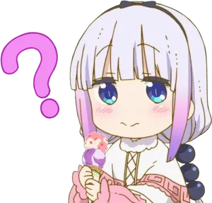 Puzzled Anime Characterwith Question Mark PNG Image