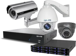 Q V I S Security Camera System Components PNG Image