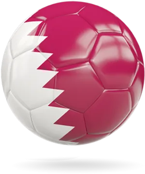 Qatar Flag Football Design PNG Image