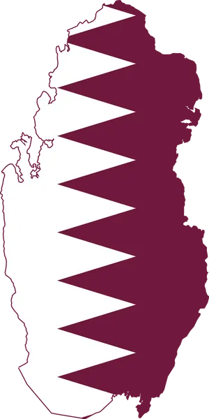 Qatar Map Outline Maroon White PNG Image