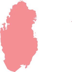 Qatar Map Silhouette Pink PNG Image