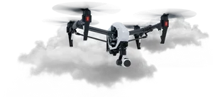 Quadcopter Drone Above Clouds PNG Image