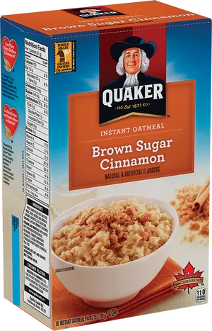 Quaker Instant Oatmeal Brown Sugar Cinnamon Box PNG