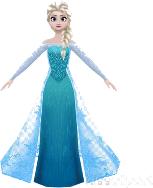 Queen Elsa Frozen Character PNG Image