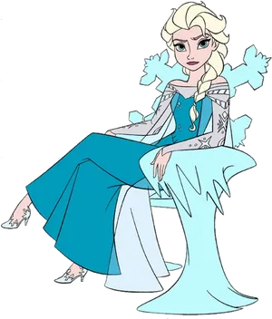 Queen Elsa Frozen Character Illustration PNG Image