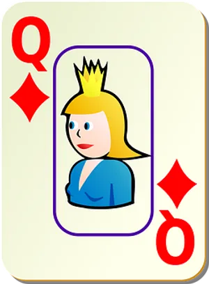 Queenof Diamonds Playing Card PNG Image