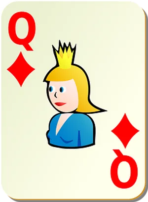 Queenof Diamonds Playing Card PNG Image