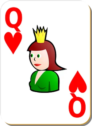 Queenof Hearts Playing Card PNG Image