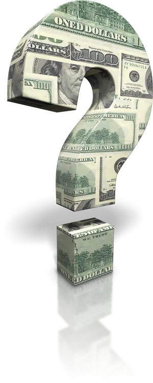 Question Mark100 Dollar Bill PNG Image