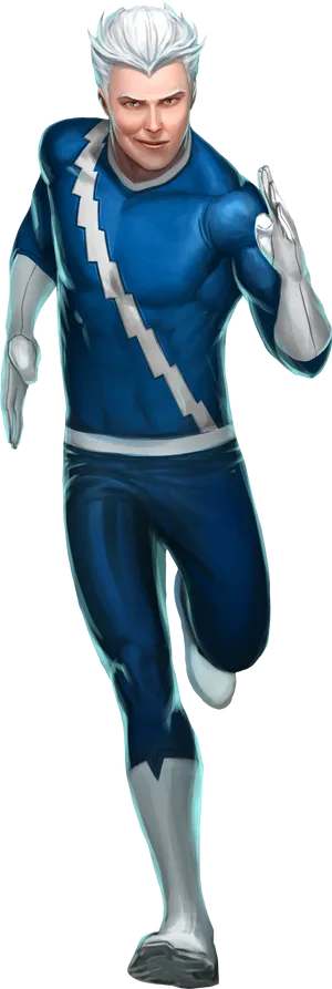 Quicksilver Animated Character Pose PNG Image