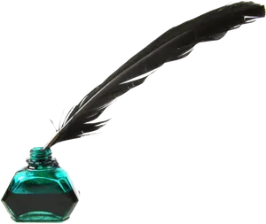 Quill Penand Inkwell PNG Image