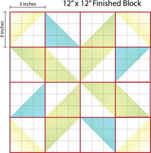 Quilt Block Design Graph Paper PNG Image