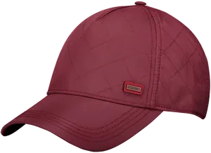 Quilted Burgundy Baseball Cap PNG Image