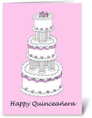 Quinceanera Celebration Cake Card PNG Image