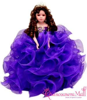 Quinceanera Dollin Purple Dress PNG Image