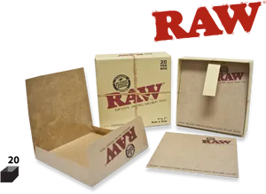 R A W Authentic Unbleached Parchment Paper Boxes PNG Image