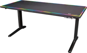 R G B Gaming Desk Black Background PNG Image