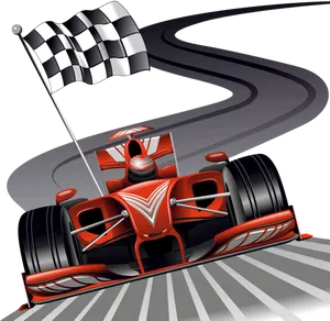 Race Car Crossing Finish Line PNG Image