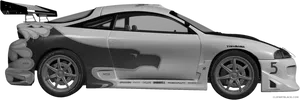 Race Car Side Profile Graphic PNG Image