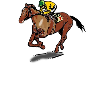 Racing Horseand Jockey Illustration PNG Image