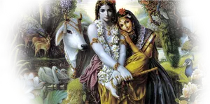 Radha Krishna Eternal Love PNG Image