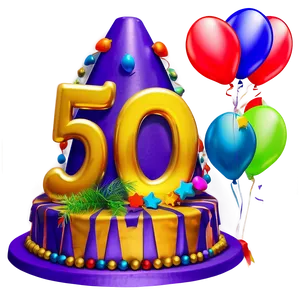 Radiant 50th Birthday Party Png Wro10 PNG Image