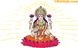 Radiant Hindu Goddess Lotus Vector PNG Image