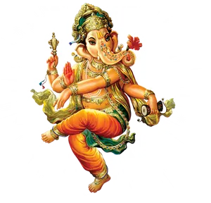 Radiant Lord Ganesha Artwork PNG Image