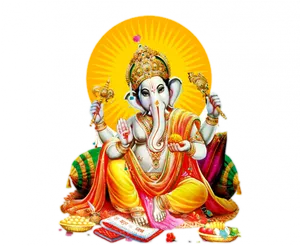 Radiant Lord Ganesha PNG Image