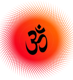 Radiant Om Symbol Art PNG Image