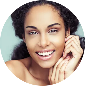 Radiant Smile Portrait Woman PNG Image