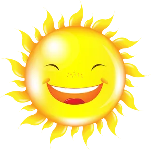 Radiant Smiling Sun Illustration PNG Image