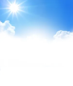 Radiant Sunshineand Clouds PNG Image