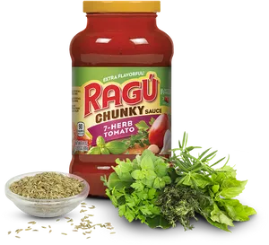 Ragu Chunky Sauce Herbs PNG Image