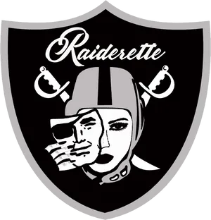 Raiderette Logo Blackand White PNG Image