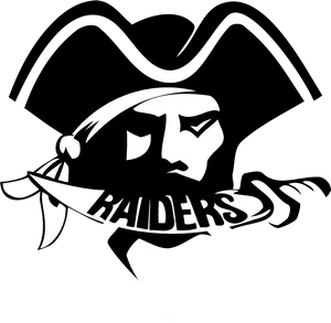 Raiders Logo Blackand White PNG Image