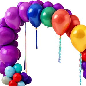 Rainbow Balloon Garland Setup Png Xec PNG Image