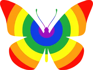 Rainbow Butterfly Graphic PNG Image