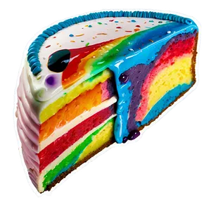 Rainbow Cake Slice Png 62 PNG Image