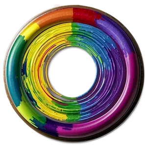 Rainbow Circle Abstract Painting Png Dhw13 PNG Image