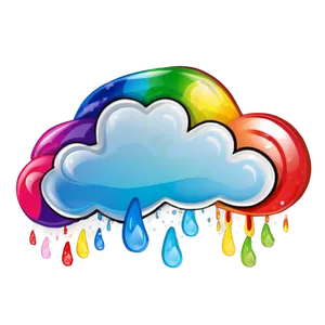 Rainbow Cloud Cute Png Srf55 PNG Image