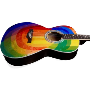 Rainbow Color Acoustic Guitar Png 10 PNG Image